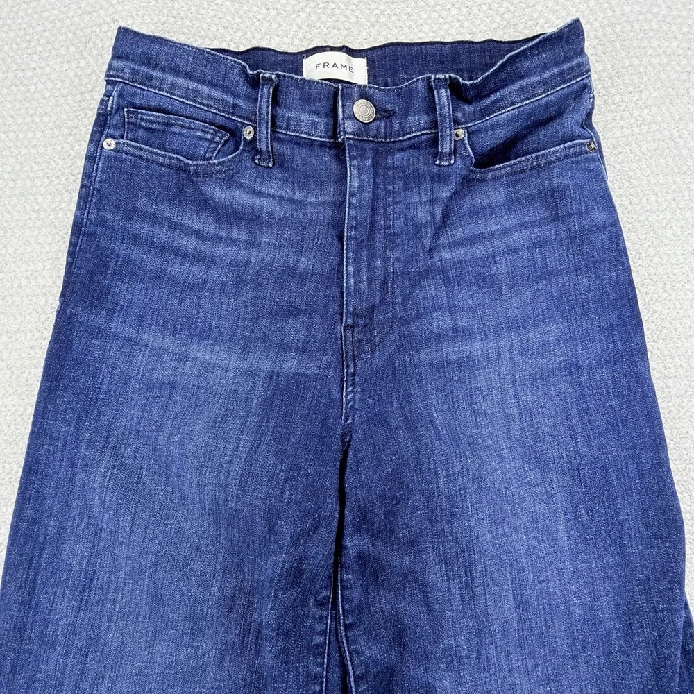 FRAME Le Palazzo Crop Jeans Womens 30 Guilty Wide Leg High Rise Blue